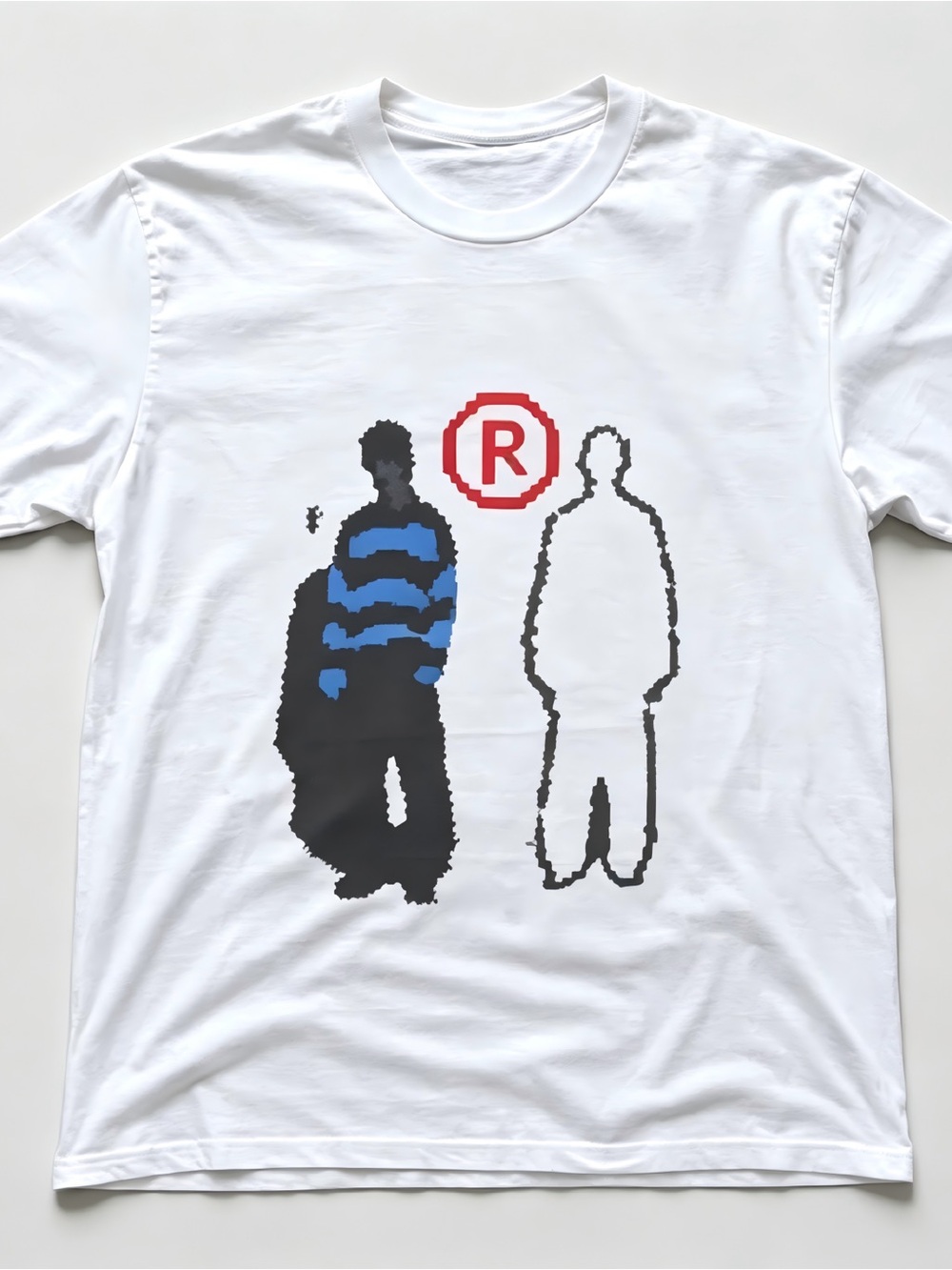 Retro Minimal Figure Outline Streetwear Print Womens Mens T-shirt Unisex